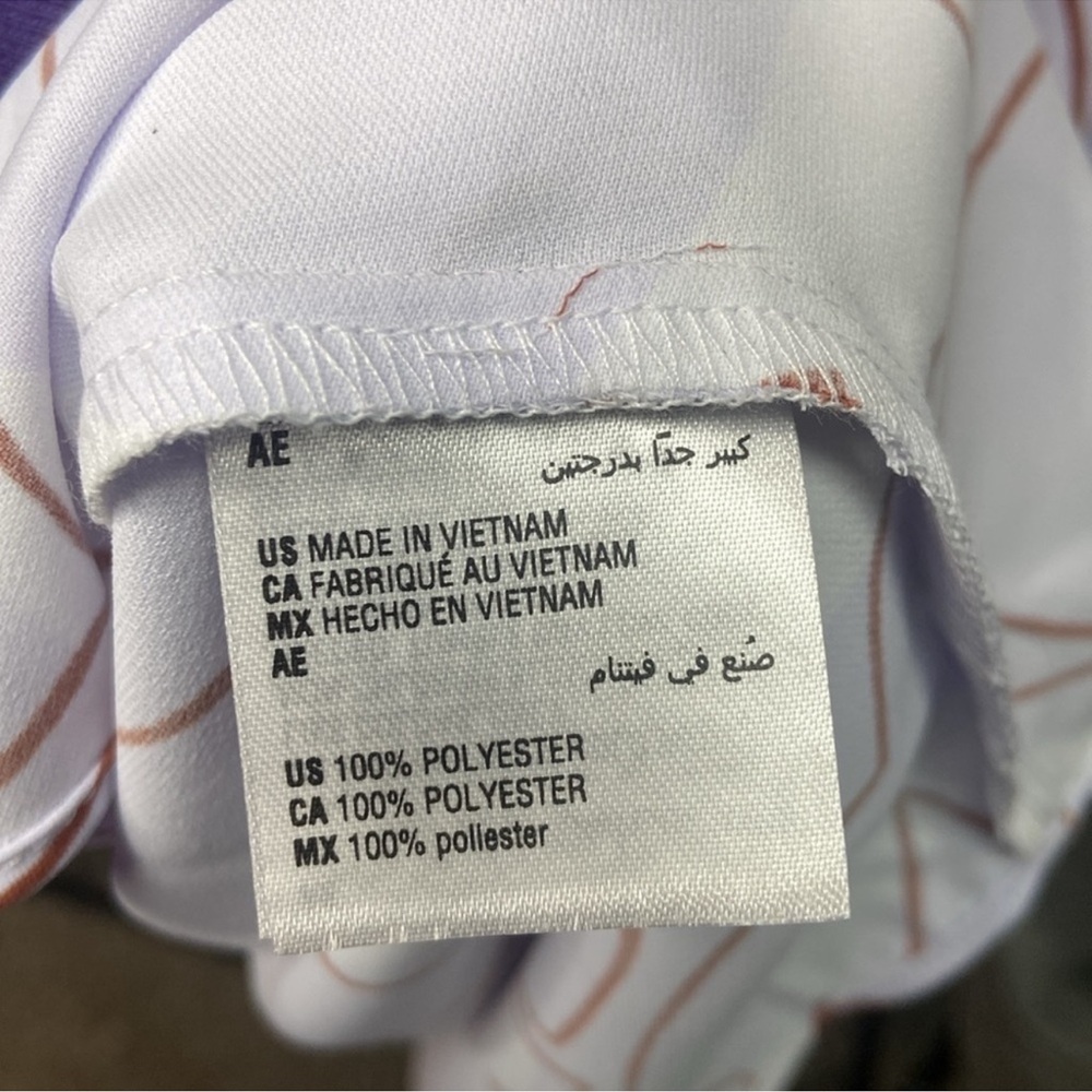 Alfani | White and Purple Patterned Blouse - Picture 5 of 5